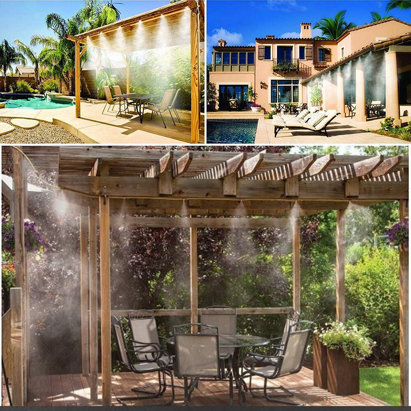 Nemokamas pristatymas „Pasidaryk pats“ lauko rūko aušinimo sistemos rinkinys „Greathouse Garden Patio Waterring“ greito prijungimo antgalis 7M-20M sistema