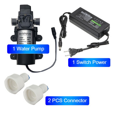 DC 12V 60W mikro elektromos membrános vízszivattyú automata kapcsoló 5L/perc nagynyomású autómosó permetező vízszivattyú párásodás