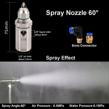 Ултразвукова пулверизираща дюза от неръждаема стомана Спрей овлажнител с аксесоари Контрол на миризмите S304 Дюза за потискане на суха мъгла