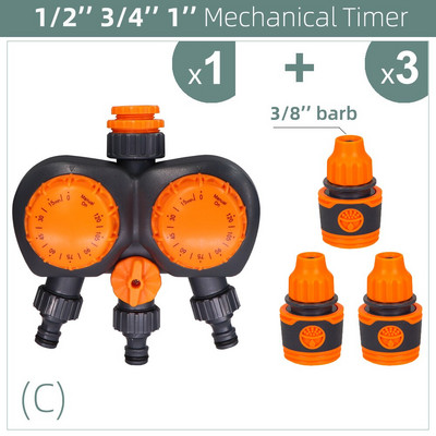 3 utas dupla vezérlős intelligens mechanikus napi vízidőzítő kerti víz öntözés kültéri tömlő csepegtető öntözőhöz