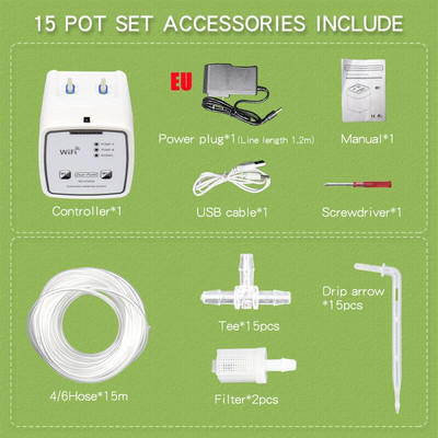 Dupla szivattyús otthoni WIFI mobilalkalmazás vezérlő növény öntöző készülék automatikus virágöntöző rendszer növényi öntöző kerti szerszám