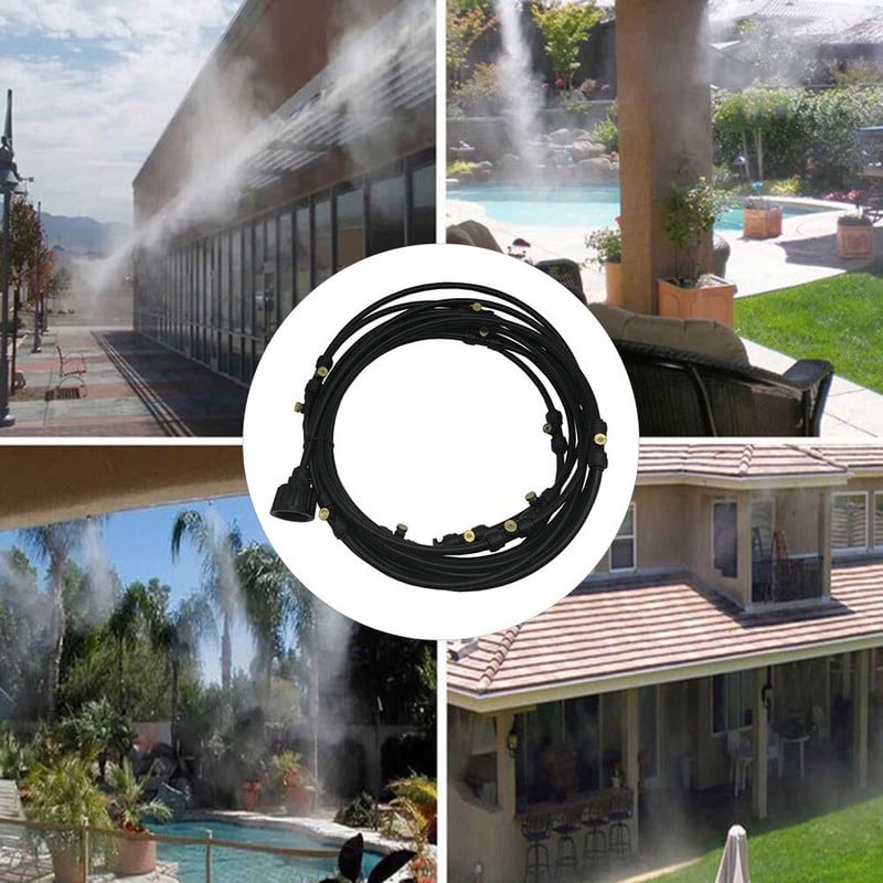 6-18m Sistem de răcire pentru aburire în aer liber Set de duze pentru irigare a grădinii pentru apă Mister Set portabil util pentru duze de apă din PE