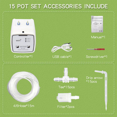 Pompă dublă Acasă WIFI Aplicație mobilă Control Dispozitiv de udare a plantelor Sistem automat de irigare a florilor Aspersor pentru plante Instrument de grădină