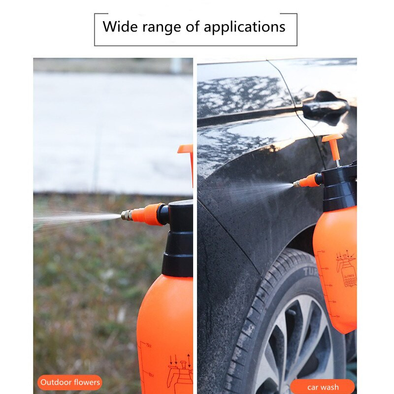 2L/3L oranžinės spalvos rankinio slėgio trigerio purkštuvo butelis Reguliuojamas varinis antgalis rankinis oro suspaudimo siurblio purškimo butelis 1 vnt.