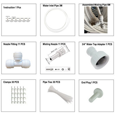Sistem de pulverizare cu ceață de apă cu pulverizare atomizată Nebulizator de grădină Sistem de aburire de răcire în aer liber Ceață de apă pentru irigarea grădinii de acasă