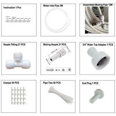 Sistem de pulverizare cu ceață de apă cu pulverizare atomizată Nebulizator de grădină Sistem de aburire de răcire în aer liber Ceață de apă pentru irigarea grădinii de acasă