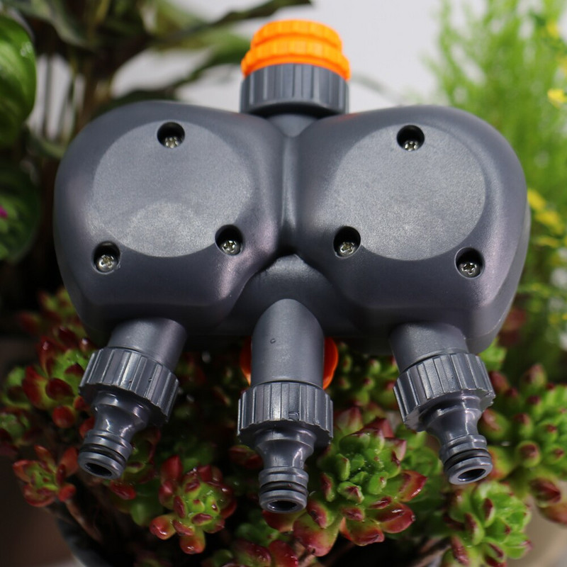 Temporizator de udare pentru grădină, control dublu cu 3 căi, 120 de minute, controler automat de irigare, sistem mecanic inteligent de stropire a plantelor