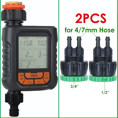 1 db programozható öntözési időzítő digitális mágnesszelep tömlő csaptelep öntözőrendszer automatikus öntözésvezérlő 1/2 kimenet