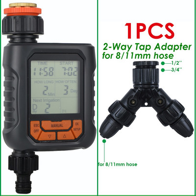 1 db programozható öntözési időzítő digitális mágnesszelep tömlő csaptelep öntözőrendszer automatikus öntözésvezérlő 1/2 kimenet
