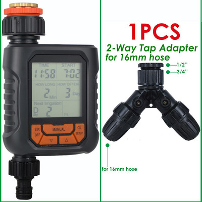1 db programozható öntözési időzítő digitális mágnesszelep tömlő csaptelep öntözőrendszer automatikus öntözésvezérlő 1/2 kimenet