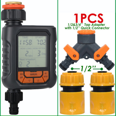 1 db programozható öntözési időzítő digitális mágnesszelep tömlő csaptelep öntözőrendszer automatikus öntözésvezérlő 1/2 kimenet