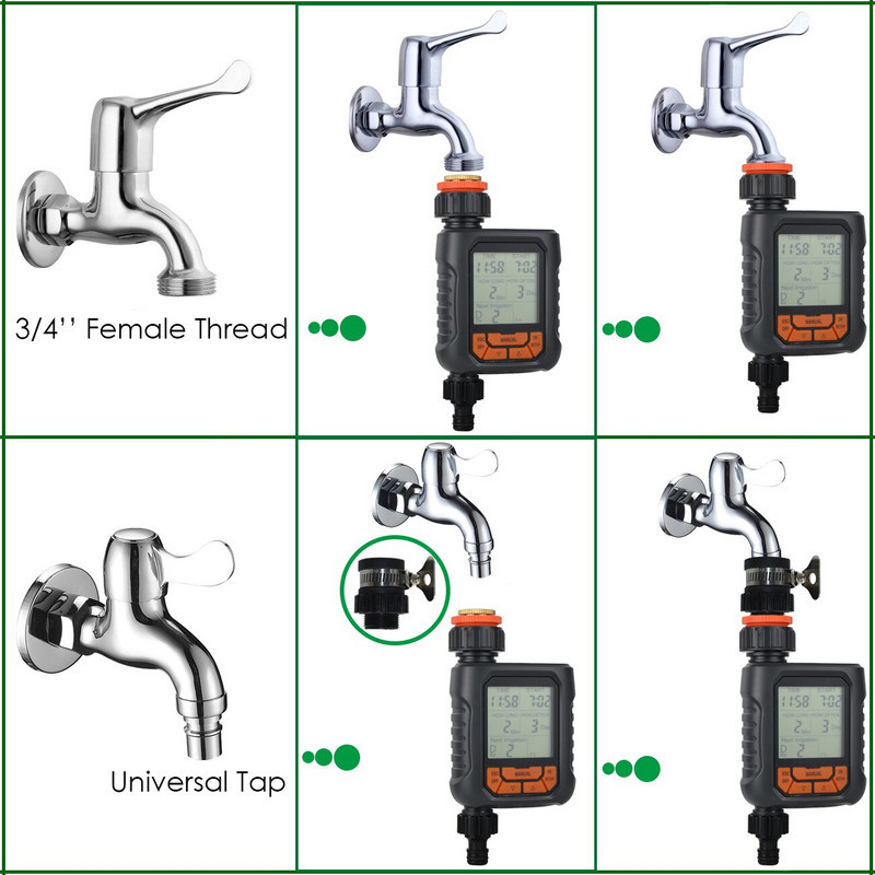 1 db programozható öntözési időzítő digitális mágnesszelep tömlő csaptelep öntözőrendszer automatikus öntözésvezérlő 1/2 kimenet