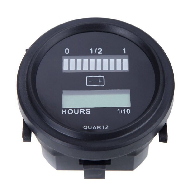 12V/24V/36V/48V/72V LED Digital Indicator de încărcare a stării bateriei cu indicator orar negru