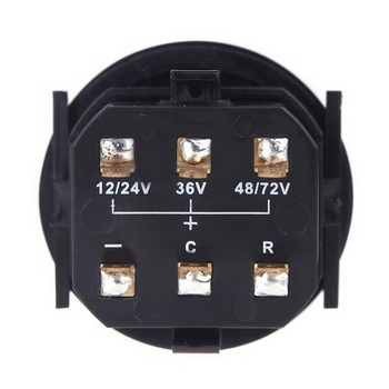 12V/24V/36V/48V/72V LED цифров индикатор за състоянието на зареждането на батерията с часовомер, черен