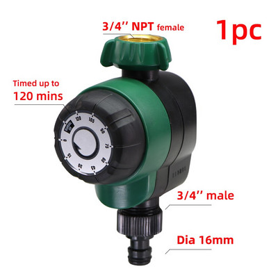 Grădină 3/4''NPT Temporizator de udare mecanic 4/7mm 16mm Port de conectare a furtunului 120 de minute Controler manual pentru irigare