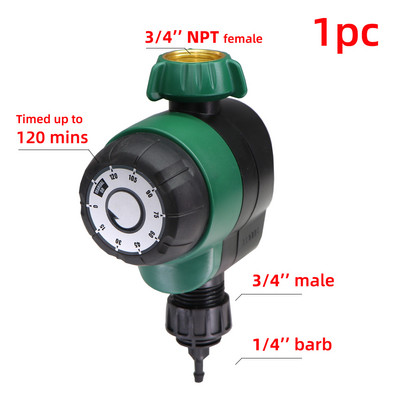 Grădină 3/4''NPT Temporizator de udare mecanic 4/7mm 16mm Port de conectare a furtunului 120 de minute Controler manual pentru irigare