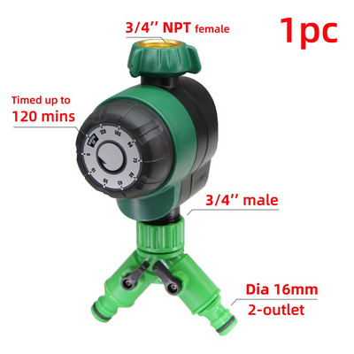 Grădină 3/4''NPT Temporizator de udare mecanic 4/7mm 16mm Port de conectare a furtunului 120 de minute Controler manual pentru irigare