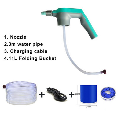 Elektrinis purkštuvas USB įkraunamas elektrinis purkštuvas su 3 m vandens vamzdžiu sodo vandens purkštuvo kostiumas sodo drėkinimo reikmenims