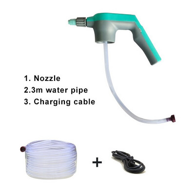 Elektrinis purkštuvas USB įkraunamas elektrinis purkštuvas su 3 m vandens vamzdžiu sodo vandens purkštuvo kostiumas sodo drėkinimo reikmenims