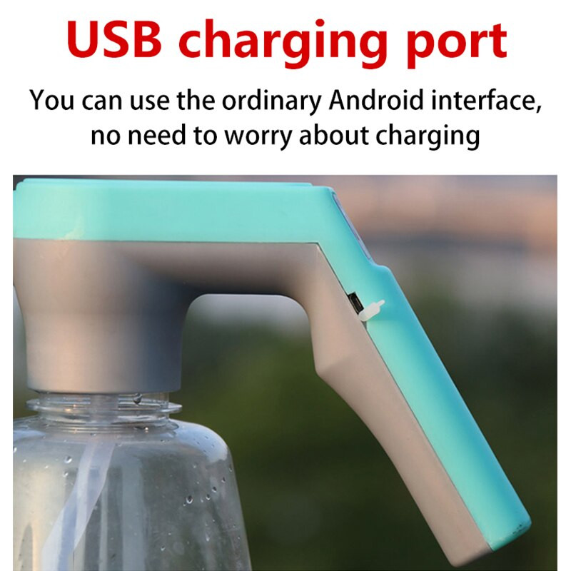 Elektrinis purkštuvas USB įkraunamas elektrinis purkštuvas su 3 m vandens vamzdžiu sodo vandens purkštuvo kostiumas sodo drėkinimo reikmenims