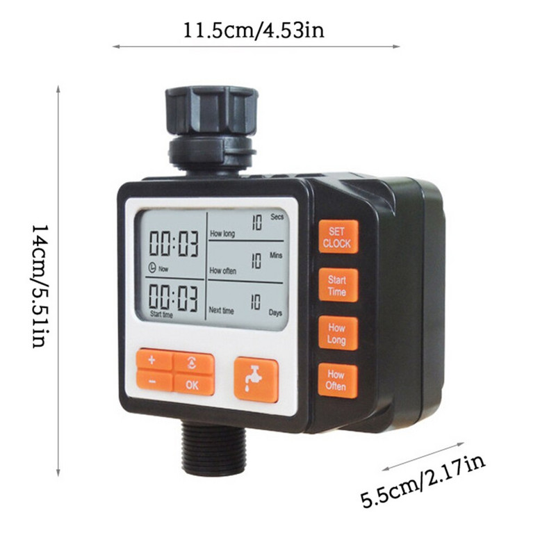 Temporizator automat de udare Instrument inteligent de sincronizare cu ecran mare cu afișaj digital Temporizator pentru stropitori pentru gazon de grădină pentru sistem de irigare automată
