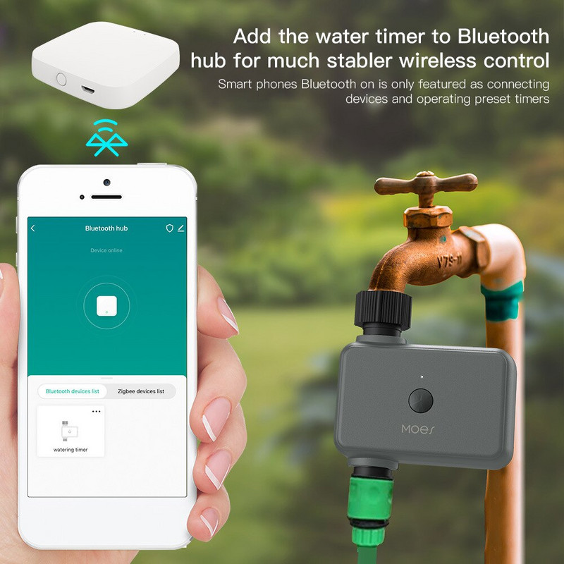 Outdoor Sprinkler Timer Smart Bluetooth Gateway Hub esőkésleltetési móddal füves zöldségkert üvegházi virágágyásokhoz