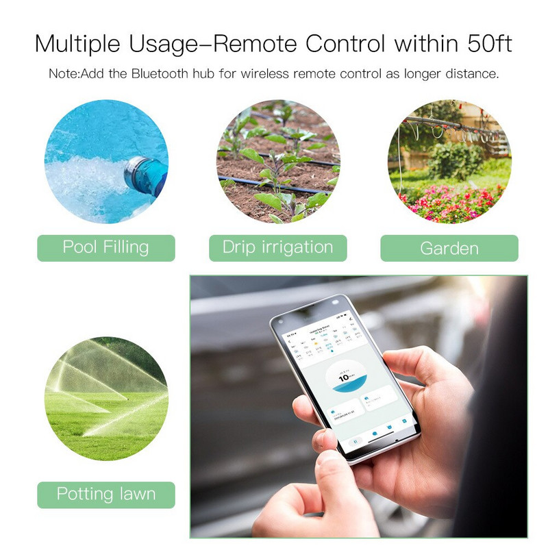 Outdoor Sprinkler Timer Smart Bluetooth Gateway Hub esőkésleltetési móddal füves zöldségkert üvegházi virágágyásokhoz
