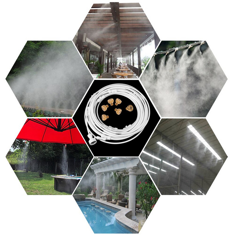 Sprinkler nebulizator 6M/9M/12M Sistem de pulverizare cu ceață de apă Udarea grădinii Irigare Mister Sistem de ceață de răcire pentru terasa