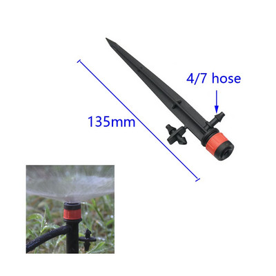 100 vnt mikro burbuliatoriaus lašelinio drėkinimo reguliuojami skleidėjai, mišraus vandens lašintuvai dirbamos žemės naudojimui 4/7 mm žarna