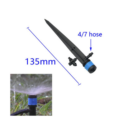 100 vnt mikro burbuliatoriaus lašelinio drėkinimo reguliuojami skleidėjai, mišraus vandens lašintuvai dirbamos žemės naudojimui 4/7 mm žarna