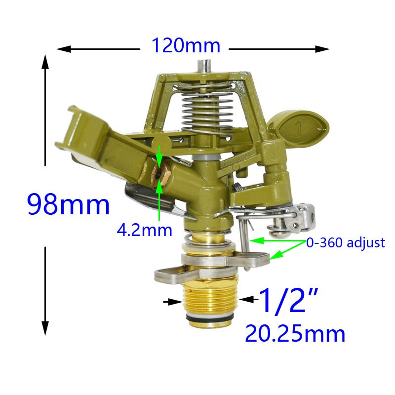 Kerti öntözőberendezések 1/2" 3/4" Férfi Forgó Rocker öntöző 360 fokban állítható kerti pázsit farm öntözés 1db