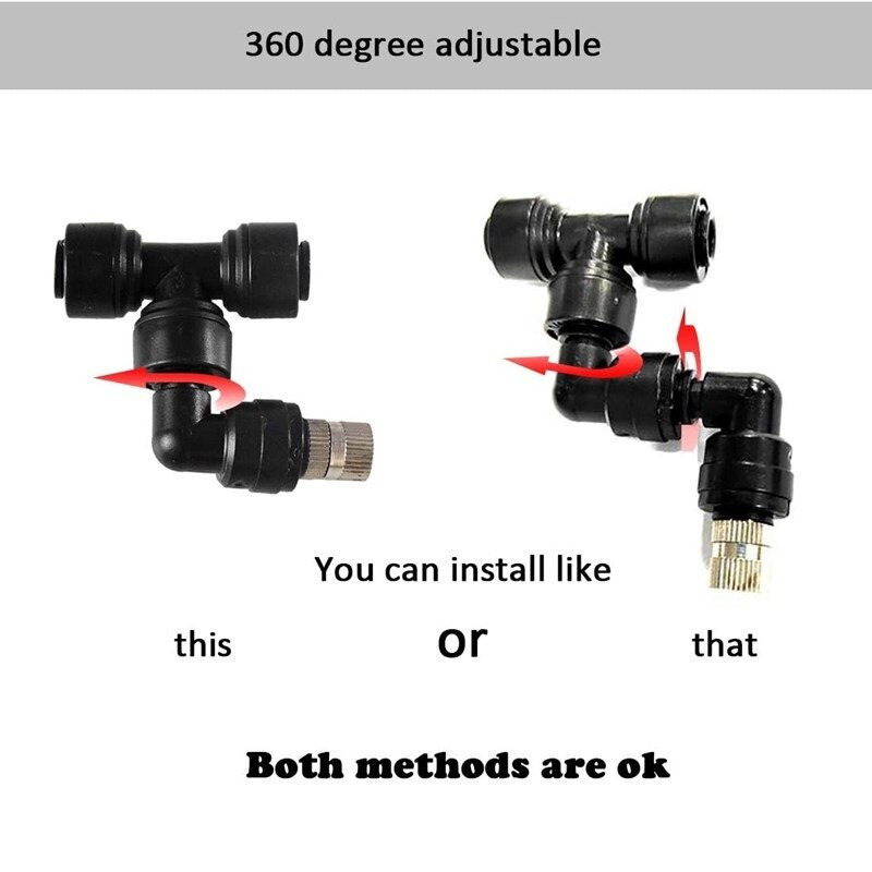 Reguliuojami purškimo purkštukai 360 laipsnių purkštuvai 6 vnt terariumo purškimo antgalių komplektas sodo šiltnamio drėkinimo jungtys