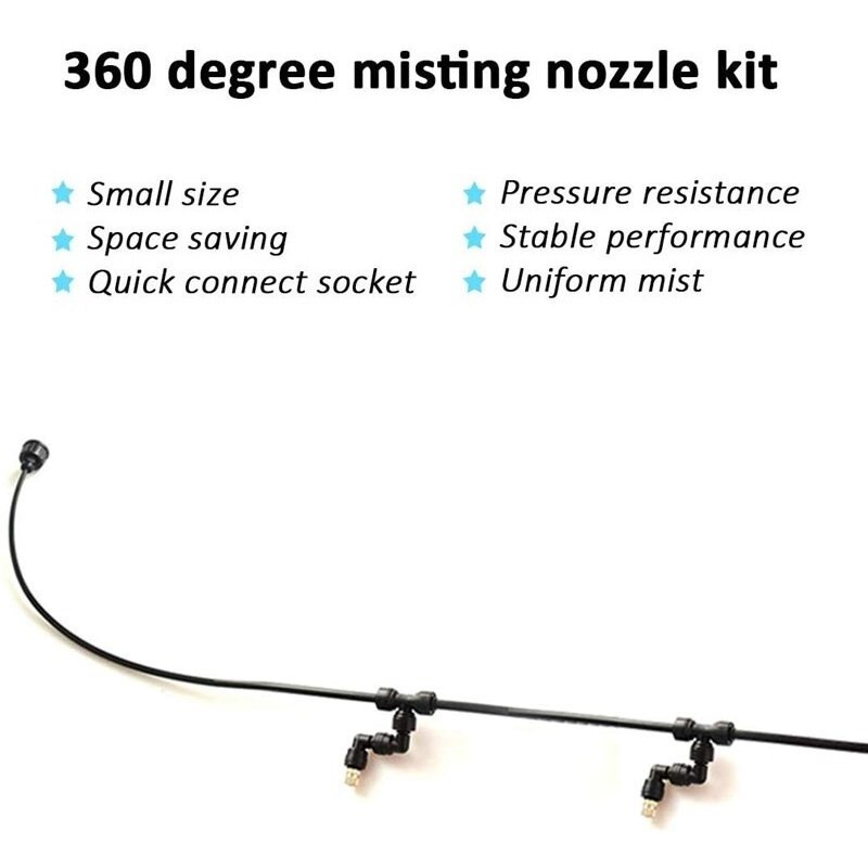Reguliuojami purškimo purkštukai 360 laipsnių purkštuvai 6 vnt terariumo purškimo antgalių komplektas sodo šiltnamio drėkinimo jungtys