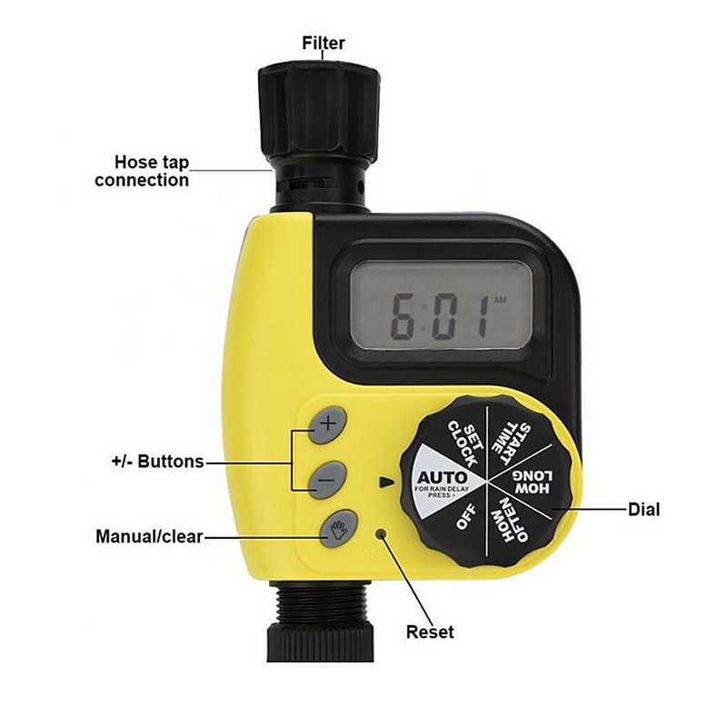 Állítható digitális vízidőzítő elektromos öntözési időzítő kerti pázsitvíz csepegtető vezérlő automatikus öntözésvezérlő