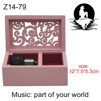 Ξύλινο ροζ Hollow lilium totoro ουρλιάζει kiki homura InuYasha κοσμηματοπωλείο Musical Box Wind Up γυναίκα κορίτσι Χριστουγεννιάτικο δώρο γενεθλίων