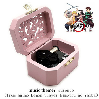 Vintage Ξύλινο ροζ Music Box Hollow 18 Note Wind Up Musical Box χαριτωμένο Crafts κορίτσι σύζυγος Δώρο γενεθλίων χριστουγεννιάτικο νέο έτος