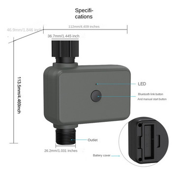 Tuya Smart Garden Watering Timer Bluetooth Αυτόματος ελεγκτής στάγδην άρδευσης Smart Water Valve Garden