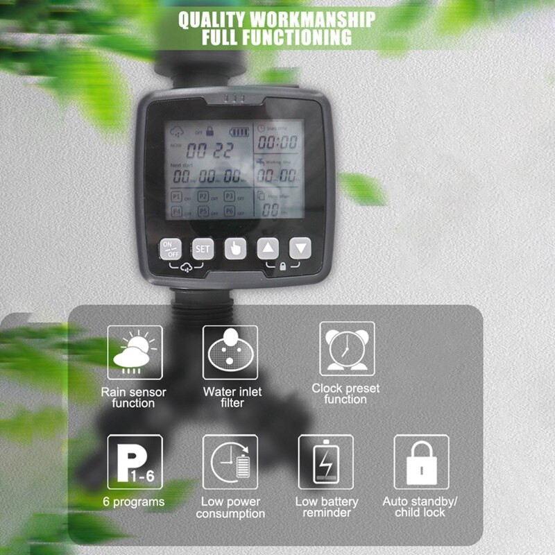 Cronometru automat pentru apă, Temporizator pentru stropire cu apă, pentru robinet de exterior, irigare prin picurare, gazon