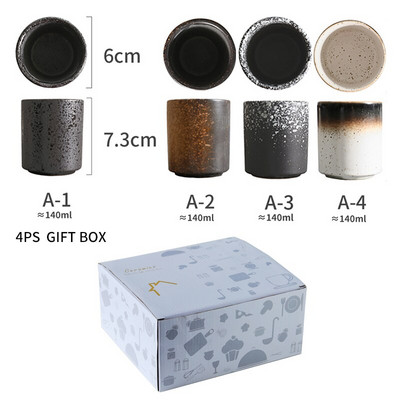 RUX WORKSHOP 140ml 185ml Japāņu stila tējas tase ūdens krūze akmens keramikas keramika Ar rokām apgleznoti Kungfu tējas tase virtuves dzērienu trauki