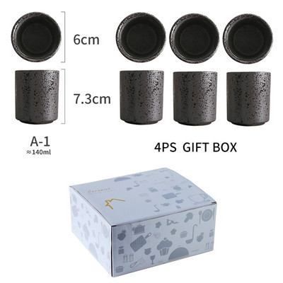 RUX WORKSHOP 140ml 185ml Japāņu stila tējas tase ūdens krūze akmens keramikas keramika Ar rokām apgleznoti Kungfu tējas tase virtuves dzērienu trauki