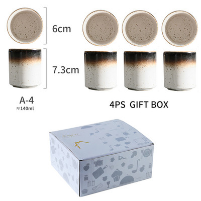 RUX WORKSHOP 140ml 185ml Japāņu stila tējas tase ūdens krūze akmens keramikas keramika Ar rokām apgleznoti Kungfu tējas tase virtuves dzērienu trauki