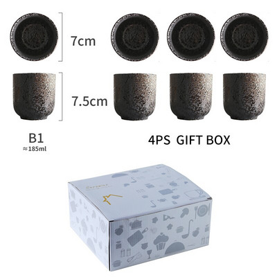 RUX WORKSHOP 140ml 185ml Japāņu stila tējas tase ūdens krūze akmens keramikas keramika Ar rokām apgleznoti Kungfu tējas tase virtuves dzērienu trauki