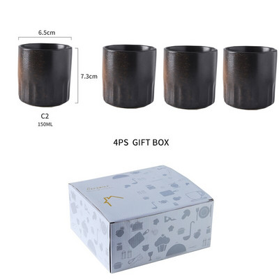 RUX WORKSHOP 140ml 185ml Japāņu stila tējas tase ūdens krūze akmens keramikas keramika Ar rokām apgleznoti Kungfu tējas tase virtuves dzērienu trauki