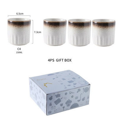 RUX WORKSHOP 140ml 185ml Japāņu stila tējas tase ūdens krūze akmens keramikas keramika Ar rokām apgleznoti Kungfu tējas tase virtuves dzērienu trauki