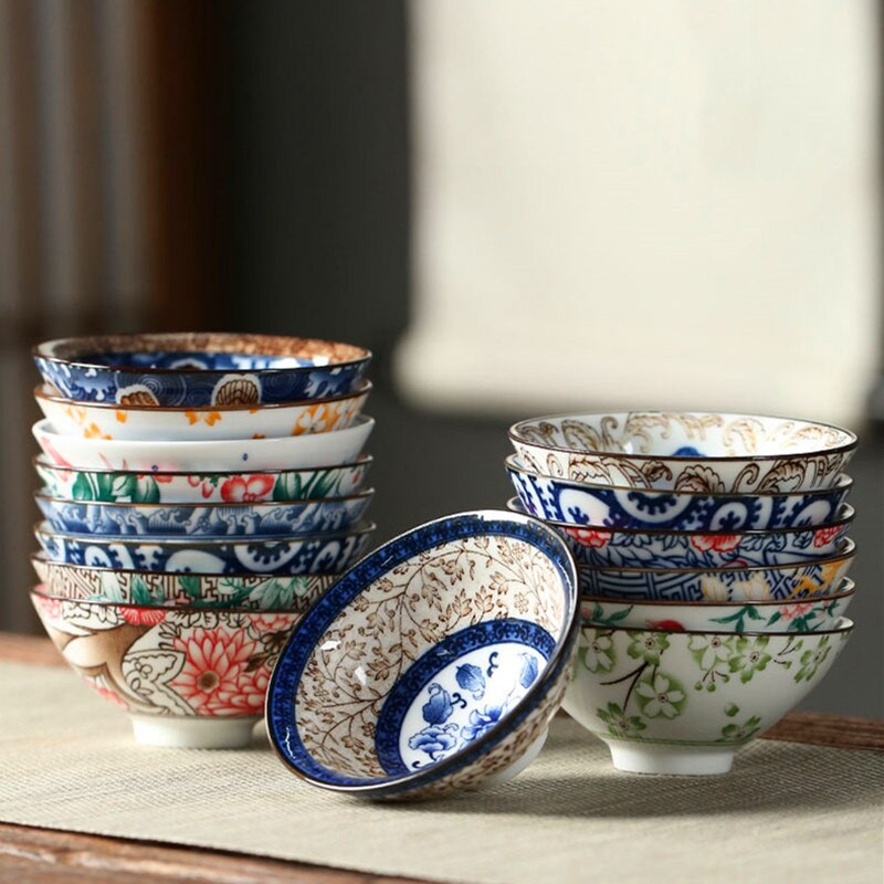 1Gb zilā un baltā porcelāna konusveida tējas krūze pret zvīņošanos, ar rokām apgleznota keramikas tējas bļoda ceļojumu meditācijas krūze ķīniešu tējas komplekts 70 ml