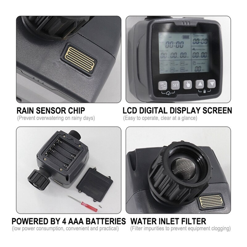Automata vízidőzítő, vízpermetező időzítő, kültéri csaptelephez, csepegtető öntözéshez, gyephez