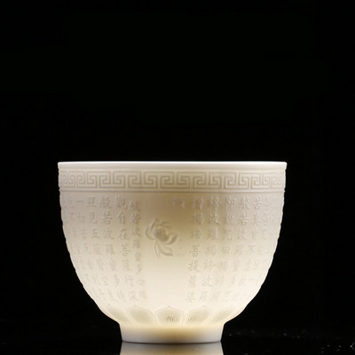 1 PC Boutique Suet Jade valge portselanist teetass Kolmemõõtmeline reljeefne käsitsi valmistatud keraamiline teetass reisiteekaussi meistritass