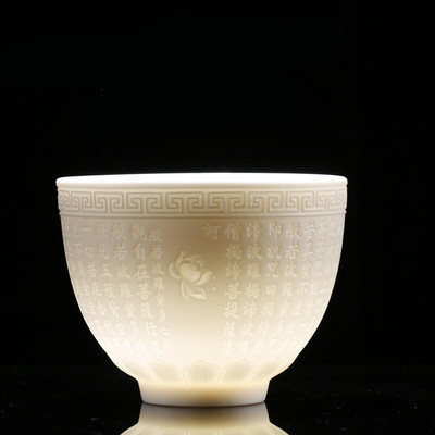 1 PC Boutique Suet Jade valge portselanist teetass Kolmemõõtmeline reljeefne käsitsi valmistatud keraamiline teetass reisiteekaussi meistritass