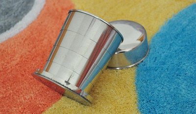 75/140/240 мл Гъвкава сгъваема чаша от неръждаема стомана Ourdoor Travel Къмпинг чаша с ключодържател Преносима сгъваема чаша за напитки