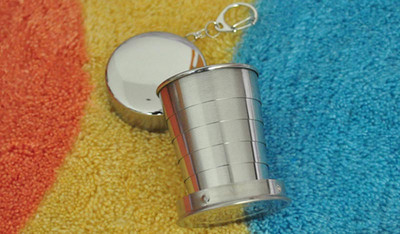 75/140/240 мл Гъвкава сгъваема чаша от неръждаема стомана Ourdoor Travel Къмпинг чаша с ключодържател Преносима сгъваема чаша за напитки